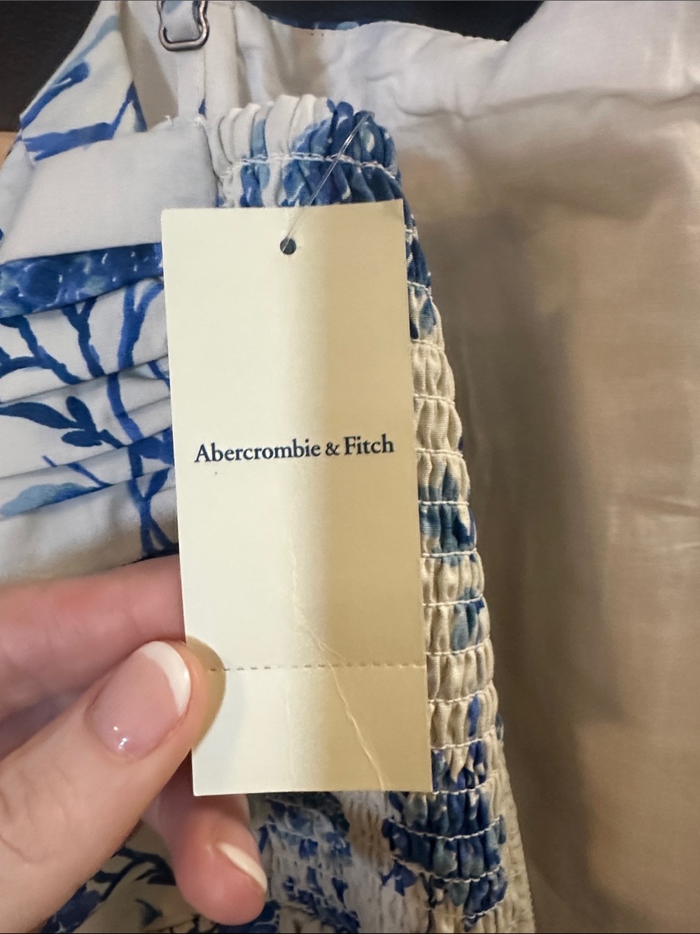 Abercrombie & Fitch Blue Floral Spaghetti Strap Midi Dress - Picture 3 of 7